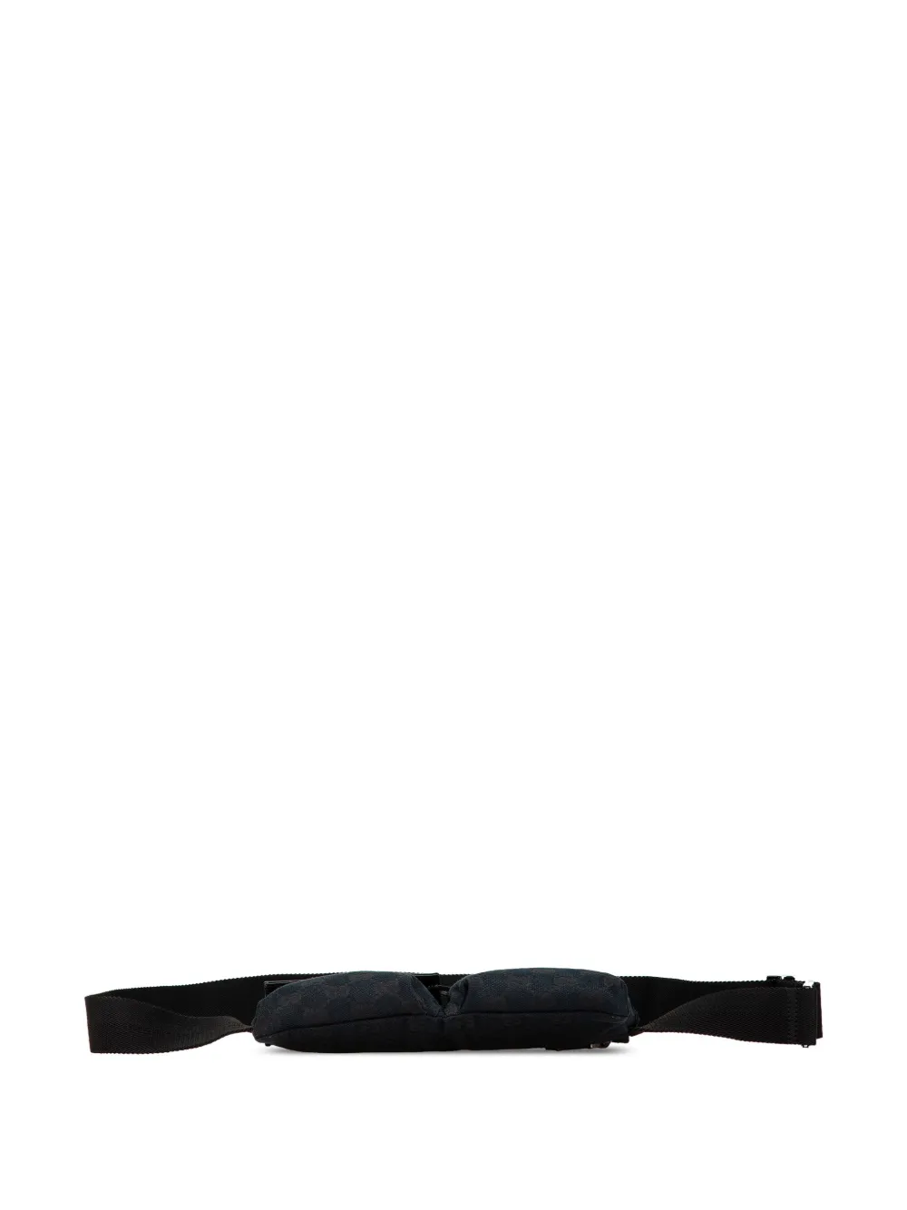 Pre-owned Gucci 2000-2015 Gg Canvas Double Pocket Belt Bag In Black