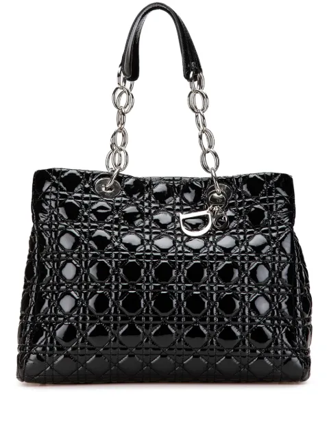 Christian Dior Pre-Owned tote Lady Dior Soft grande de charol con motivo Cannage 2010