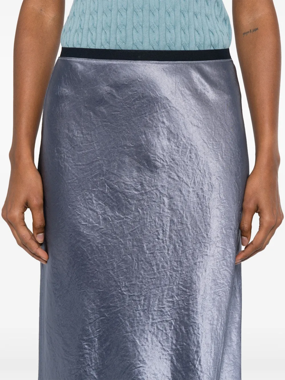 Shop Vince Satin Bias Midi Skirt