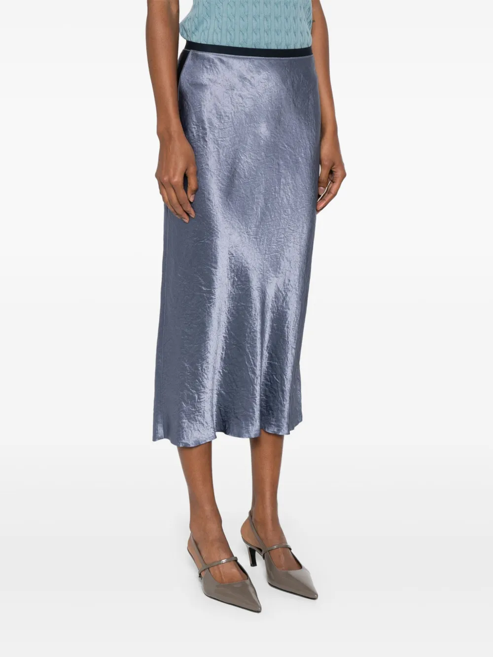 Shop Vince Satin Bias Midi Skirt