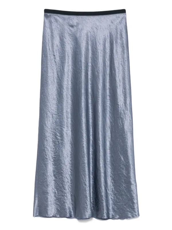 Vince Satin Bias Midi Skirt Blue FARFETCH IN