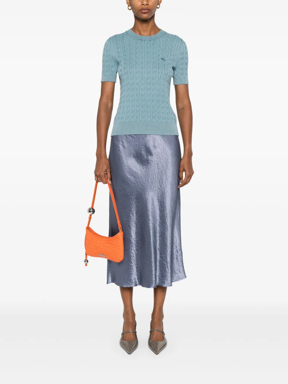 Vince satin bias midi skirt - Blauw