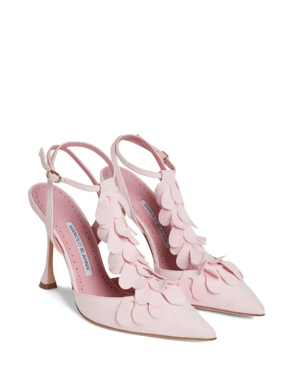 Manolo Blahnik | Elsaka 90 nude satin sandals | Savannahs