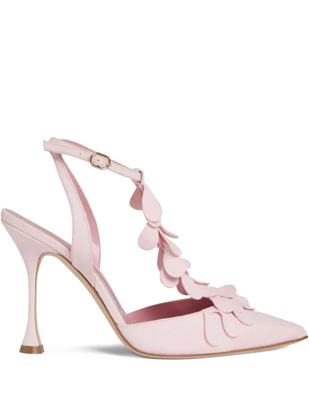 Manolo Blahnik 105mm Marwam petal-embellished pumps Pink