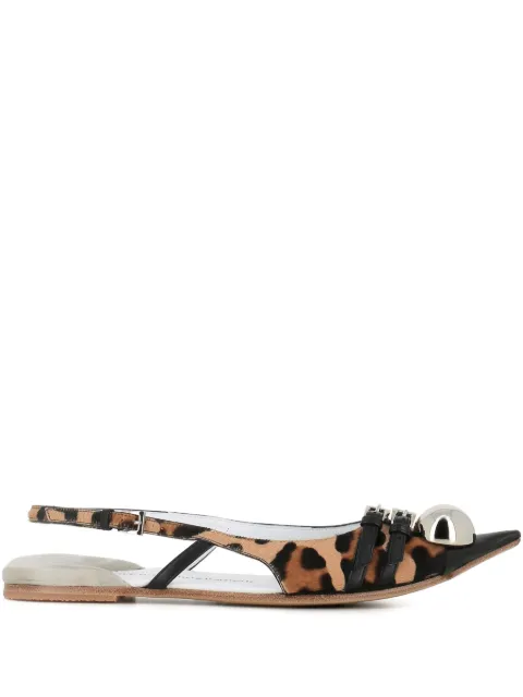 Dove Nuotano Gli Squali flats con estampado de leopardo
