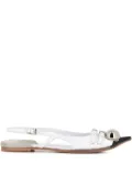 Dove Nuotano Gli Squali embellished slingback ballerinas - White