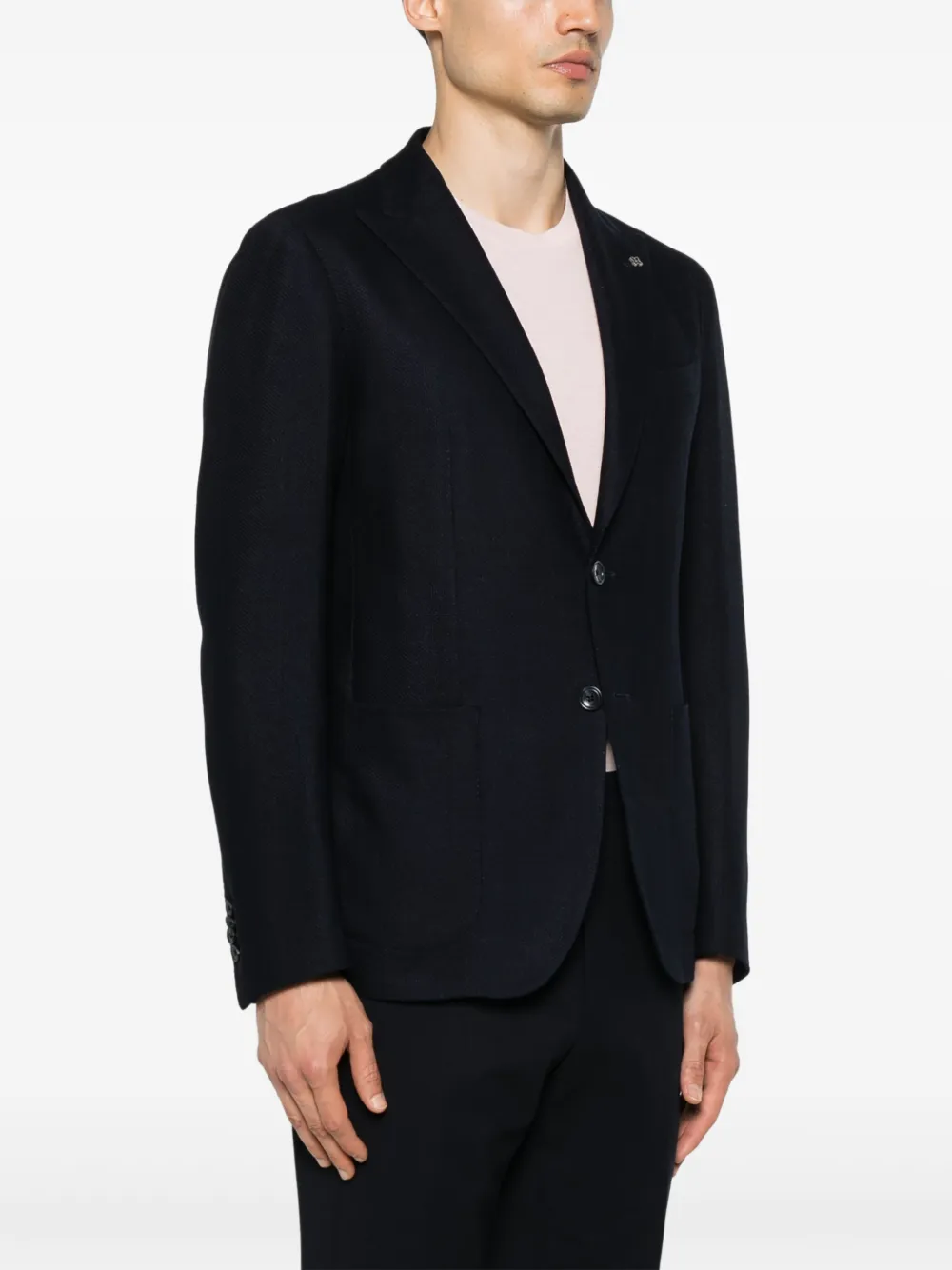 Tagliatore Opengebreide blazer Blauw