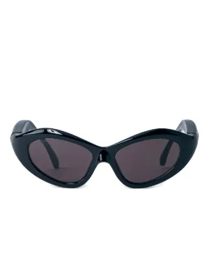 Balenciaga Eyewear logo-engraved cat-eye Sunglasses | Black | FARFETCH