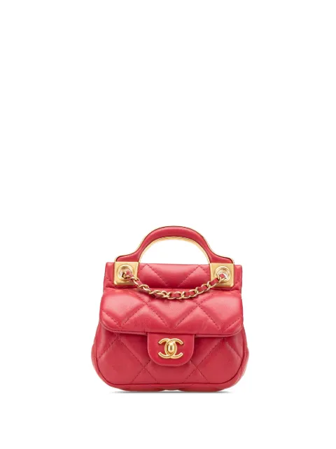 CHANEL Pre-Owned bolsa satchel Lady Card Holder with Chain de piel de becerro capitonada con asa en la parte superior 2021