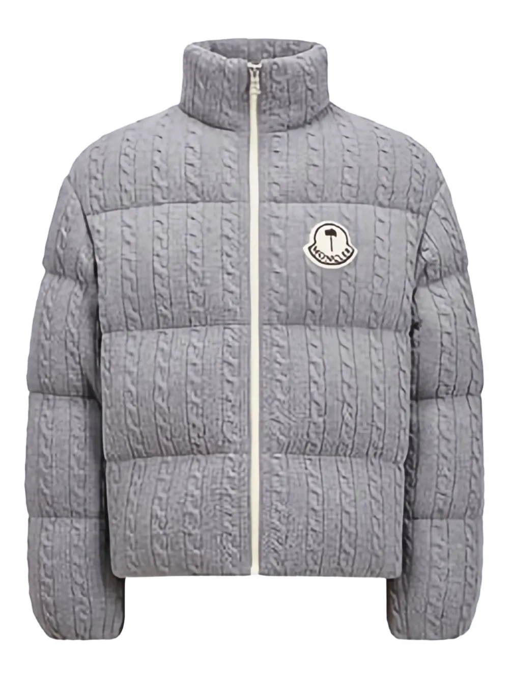 Palm Angels x Moncler Austru cable-knit quilted jacket Groen