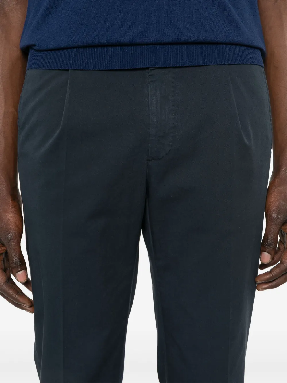 Incotex Broek met geplooid detail Blauw