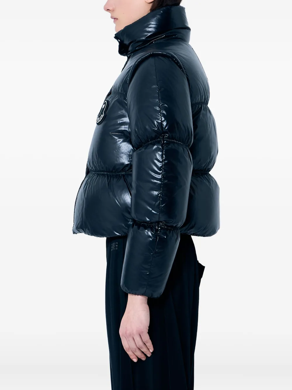 Palm Angels x Moncler logo-patch down jacket Zwart