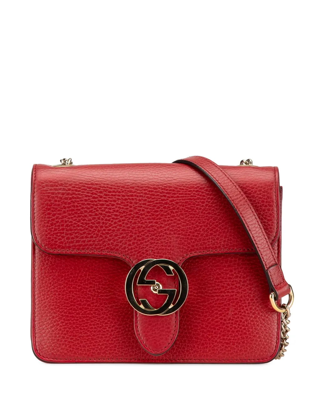 Gucci Pre-Owned 2016-2025 スモール ダラー カーフスキン インターロッキングG ショルダーバッグ - レッド Gucci Pre-Owned 2016-2025 スモール ダラー カーフスキン インターロッキングG ショルダーバッグ - レッド