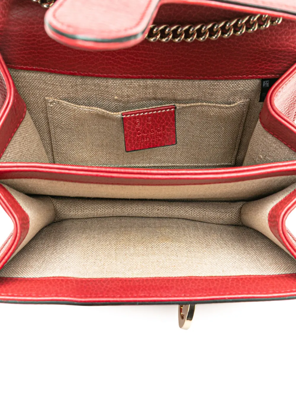 Pre-owned Gucci 2016-present Small Dollar Calfskin Interlocking G Crossbody Bag In Red