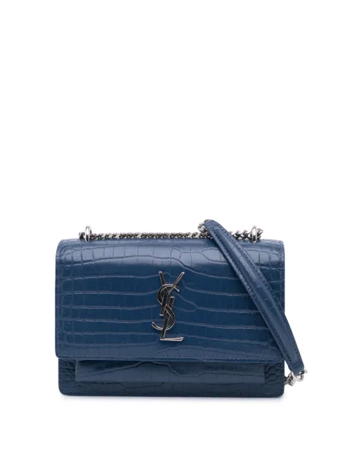 Saint Laurent Pre-Owned bolsa crossbody Sunset Wallet On Chain con efecto en relieve de piel de cocodrilo 2017