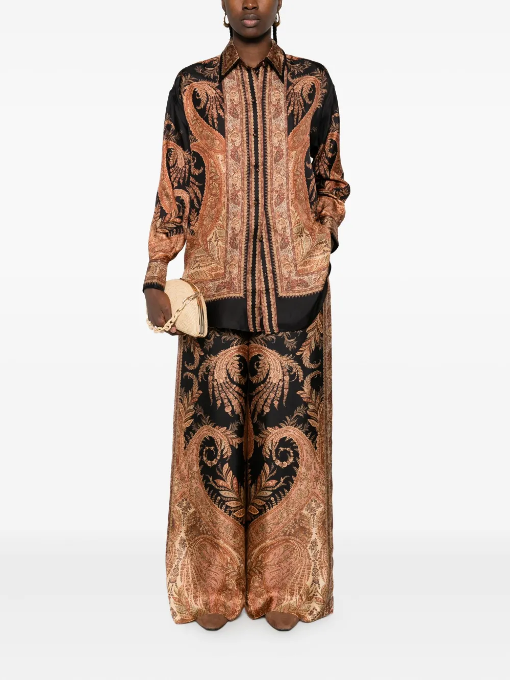 ZIMMERMANN paisley-print drawstring trousers - Zwart