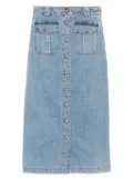 ZIMMERMANN button-front flap-pocket skirt - Blue