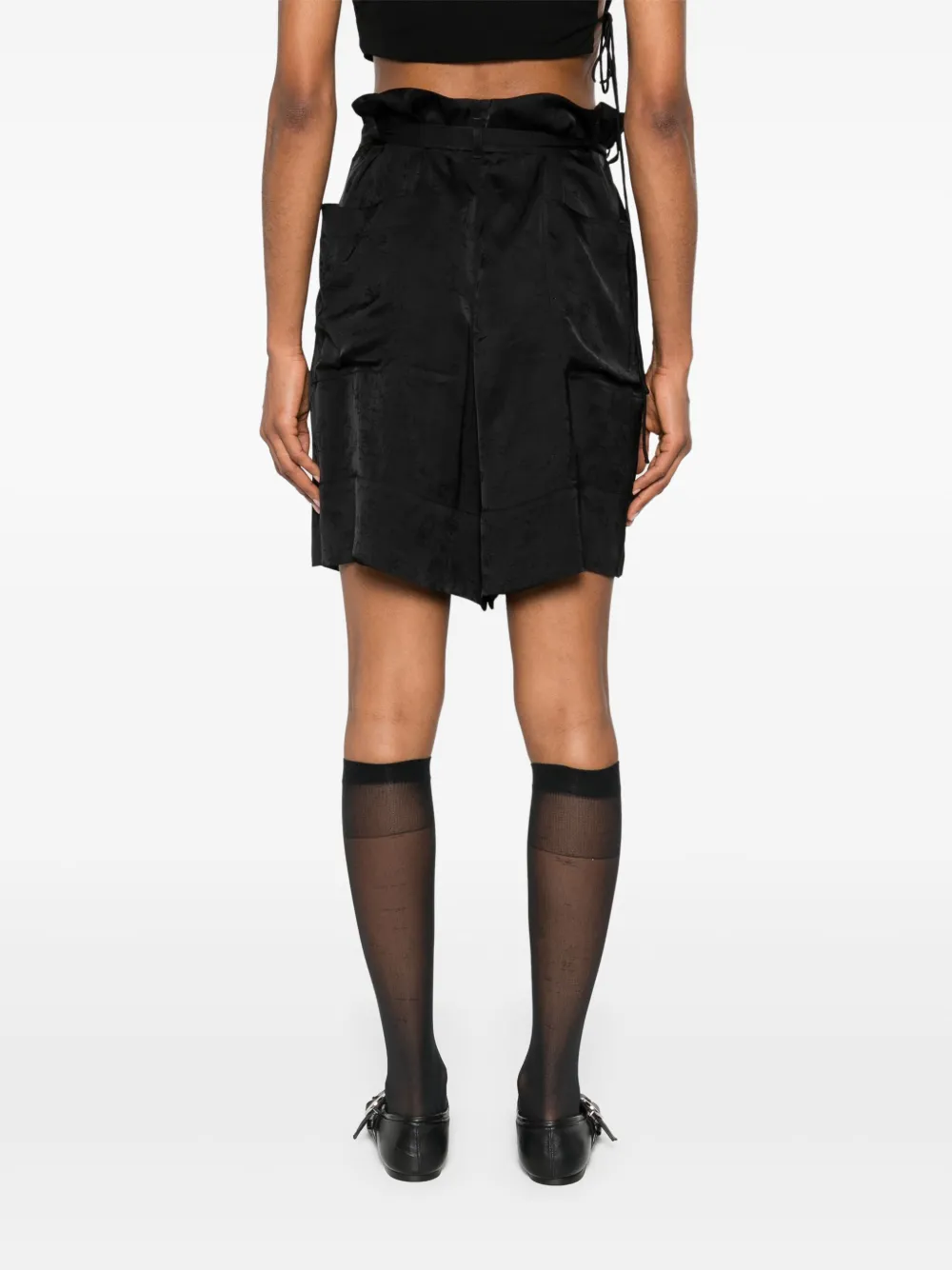 Ann Demeulemeester Shorts met jacquard Zwart