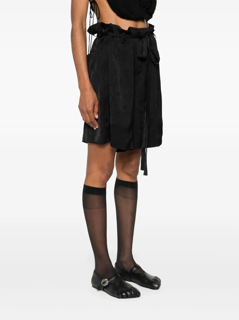 Ann Demeulemeester Shorts met jacquard Zwart