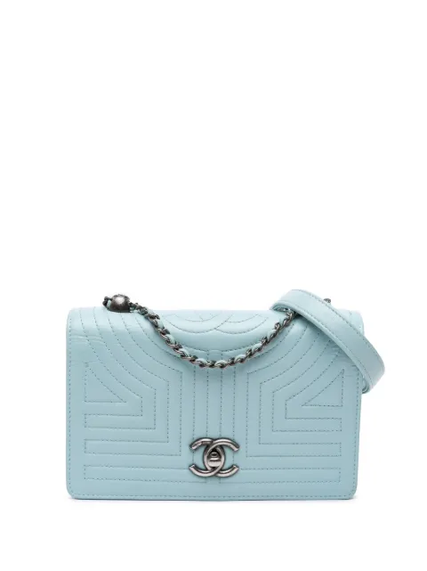 CHANEL Pre-Owned bolsa crossbody Korean Garden Flap pequeña de piel de becerro capitonada 2016-2017