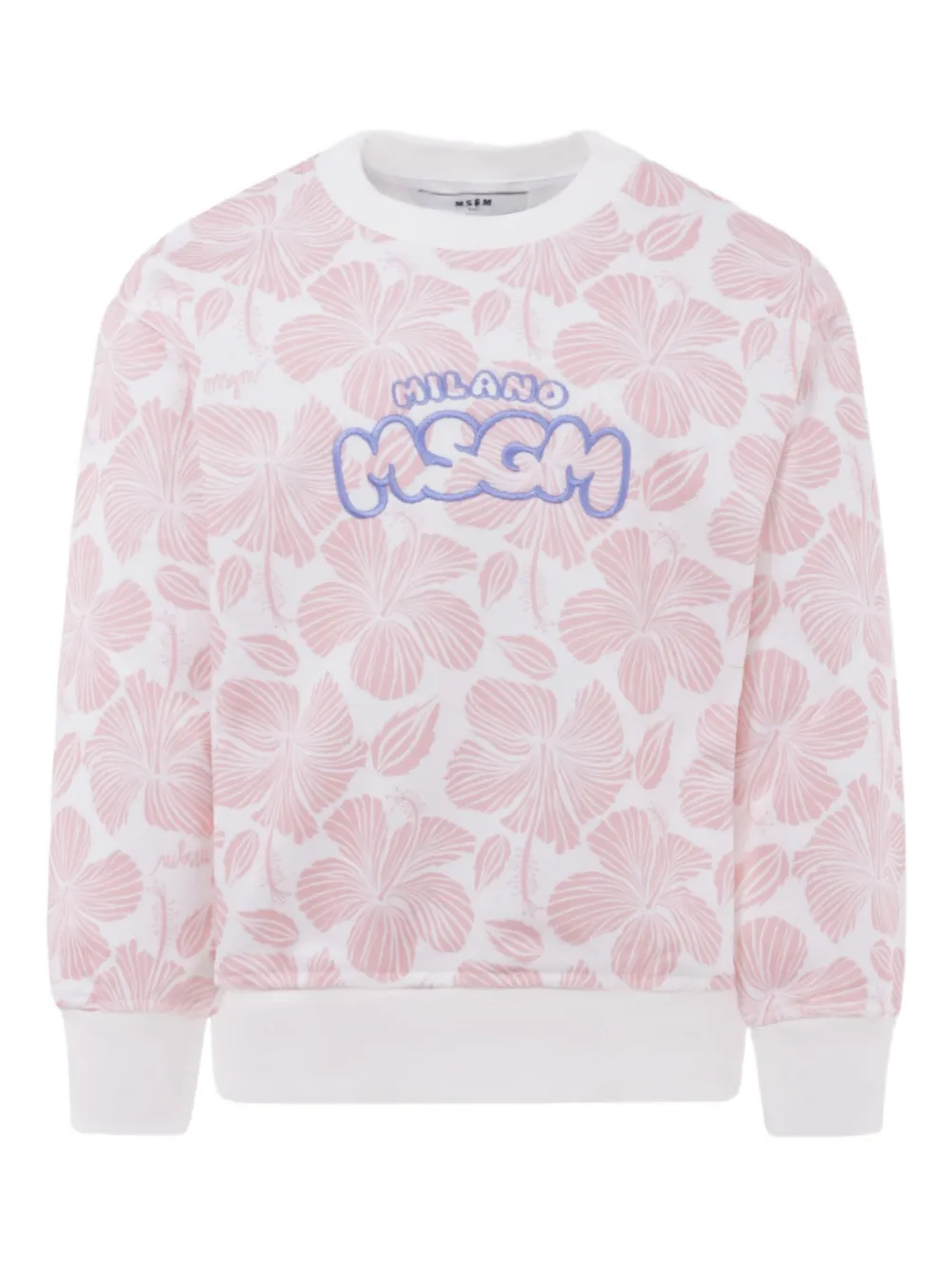 MSGM Kids sudadera con estampado floral | rosado | Image 1