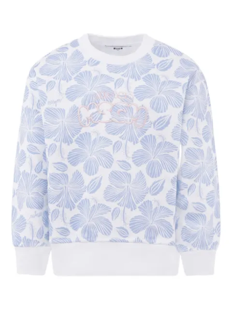 MSGM Kids sudadera con estampado floral