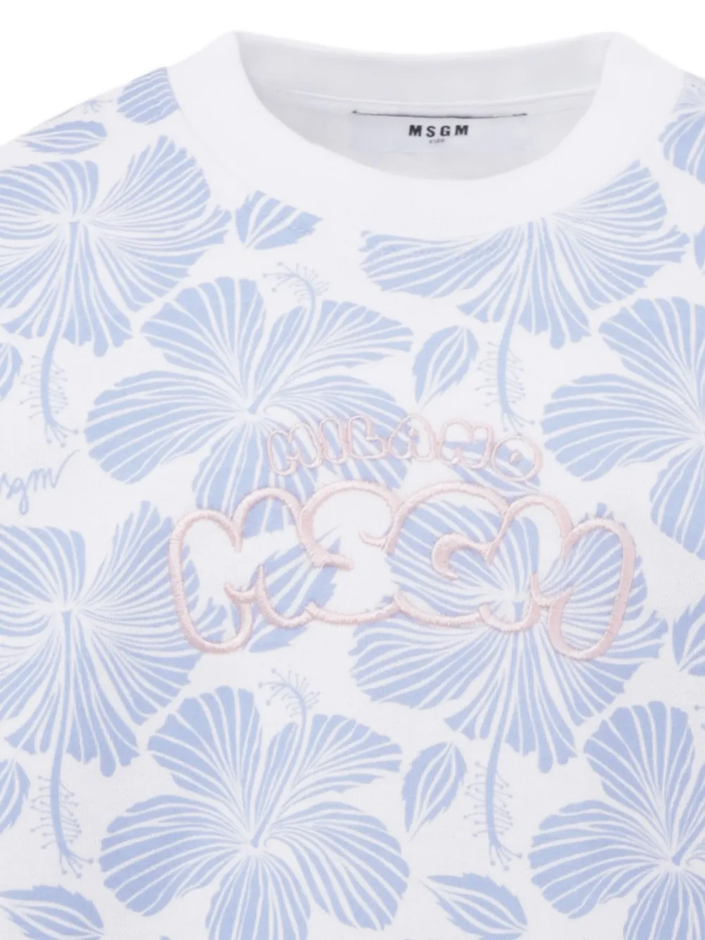 MSGM Kids Sweater met bloemenprint Blauw