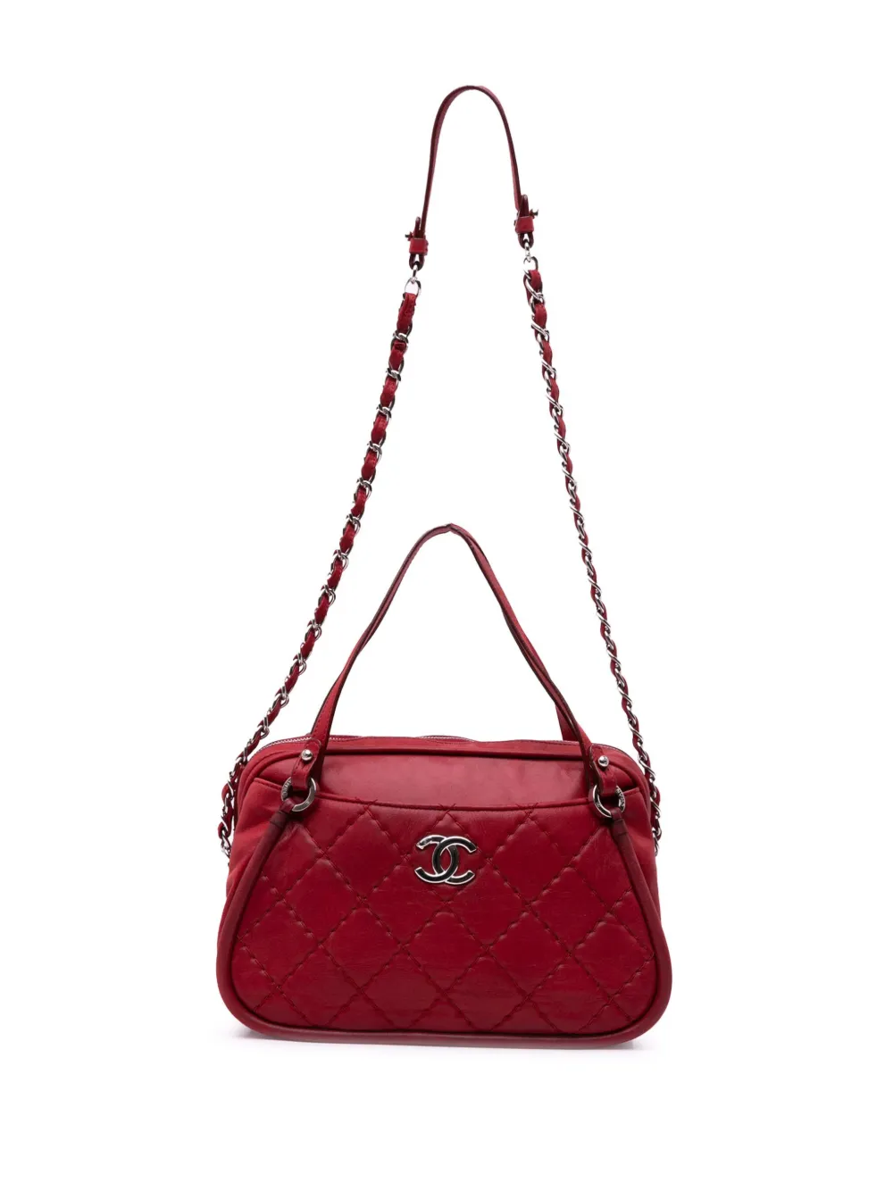 CHANEL Pre-Owned Borsa a tracolla Relax CC in pelle di vitello trapuntata e finitura iridescente 2012 | Image 1