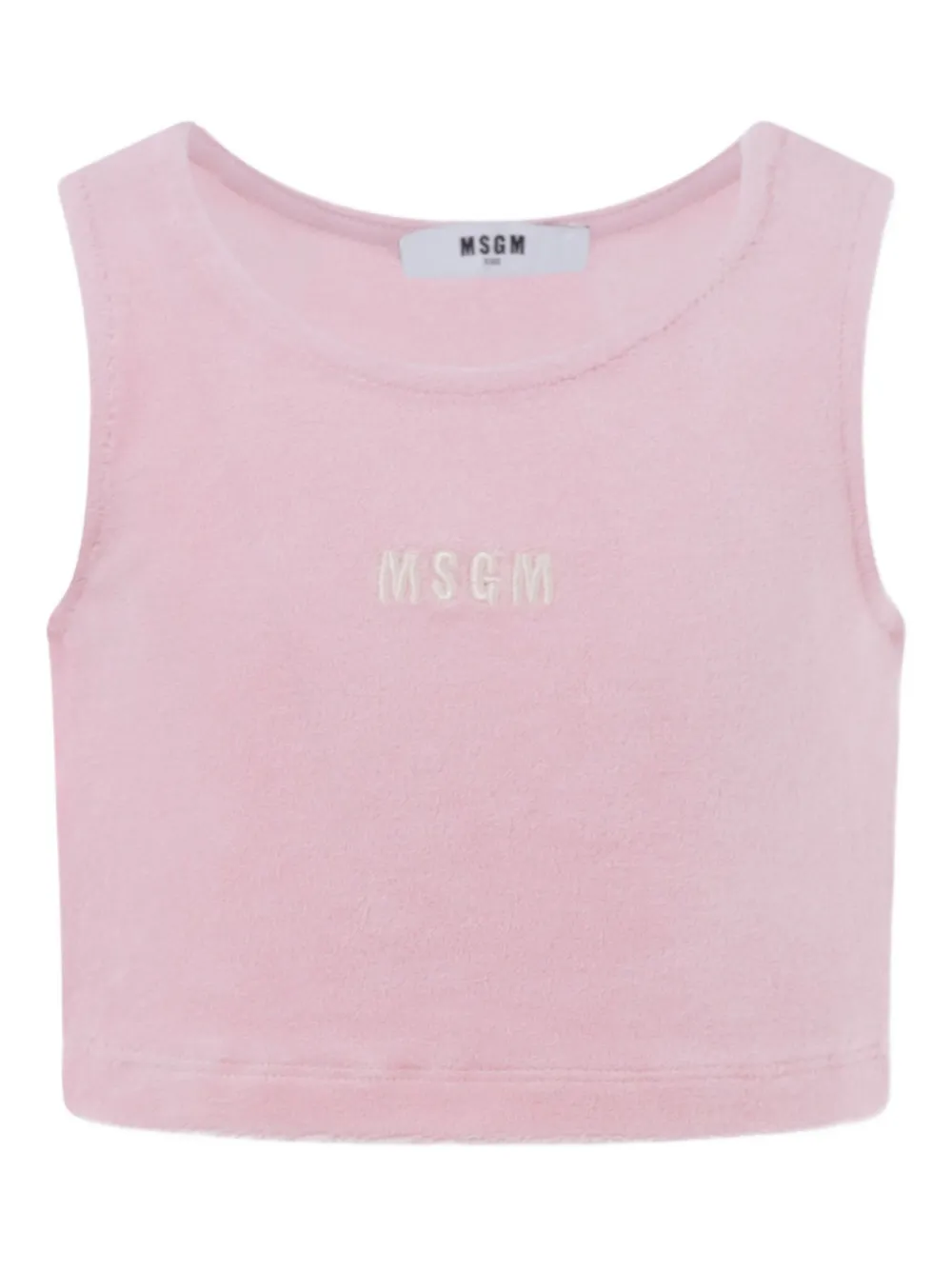 MSGM Kids Cropped tanktop met geborduurd logo Roze