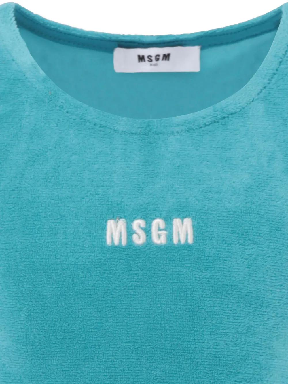 MSGM Kids Cropped tanktop met geborduurd logo Blauw