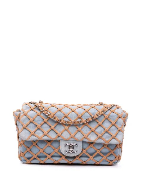 CHANEL Pre-Owned 2010-2011 Jumbo Denim Canebiers Net Flap shoulder bag