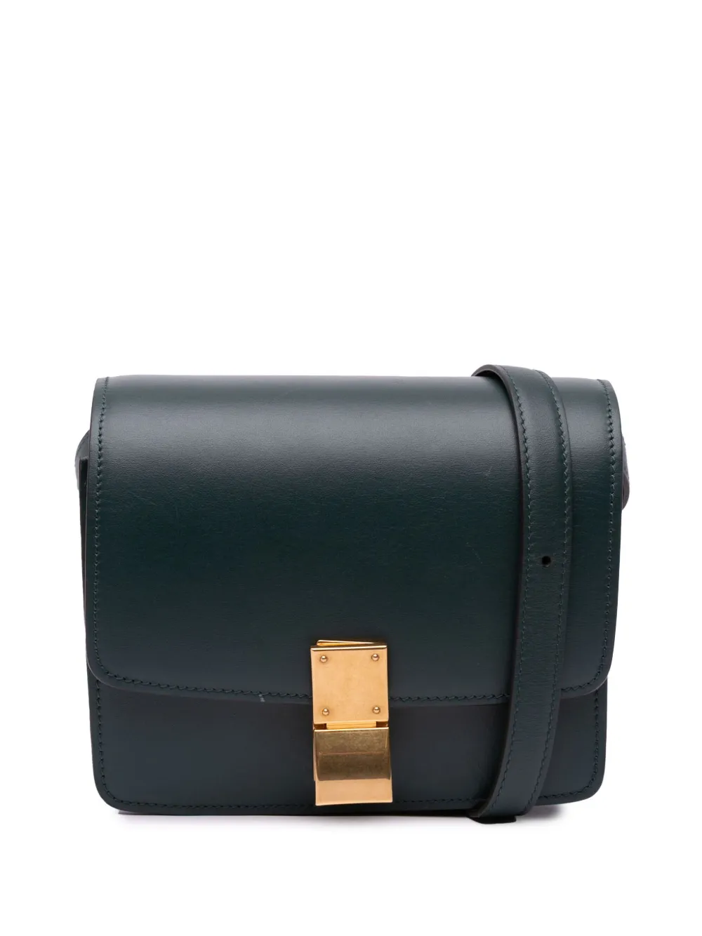 Céline Pre-Owned 2018 スモール カーフスキン クラシック ボックス ショルダーバッグ - グリーン Céline Pre-Owned 2018 スモール カーフスキン クラシック ボックス ショルダーバッグ - グリーン