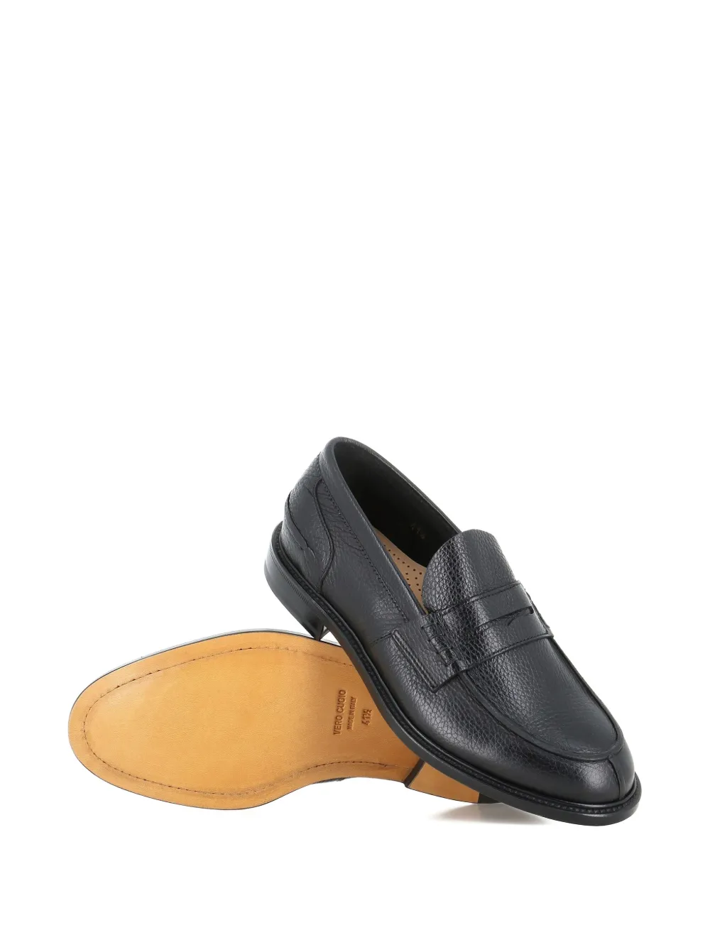 Tassinari Textured Leather Loafers In Black