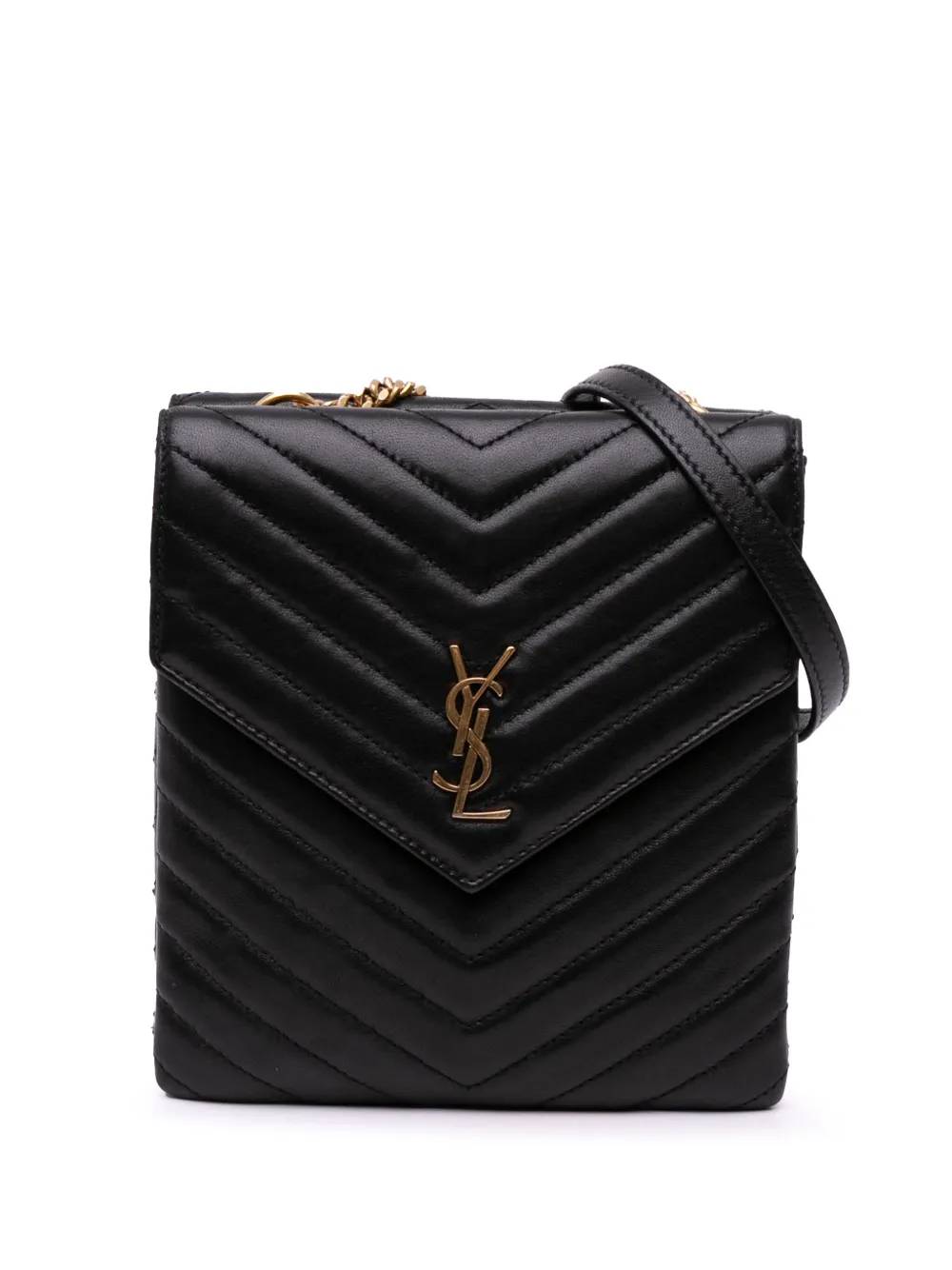 2021 Lambskin Chevron Monogram Double Flap crossbody bag