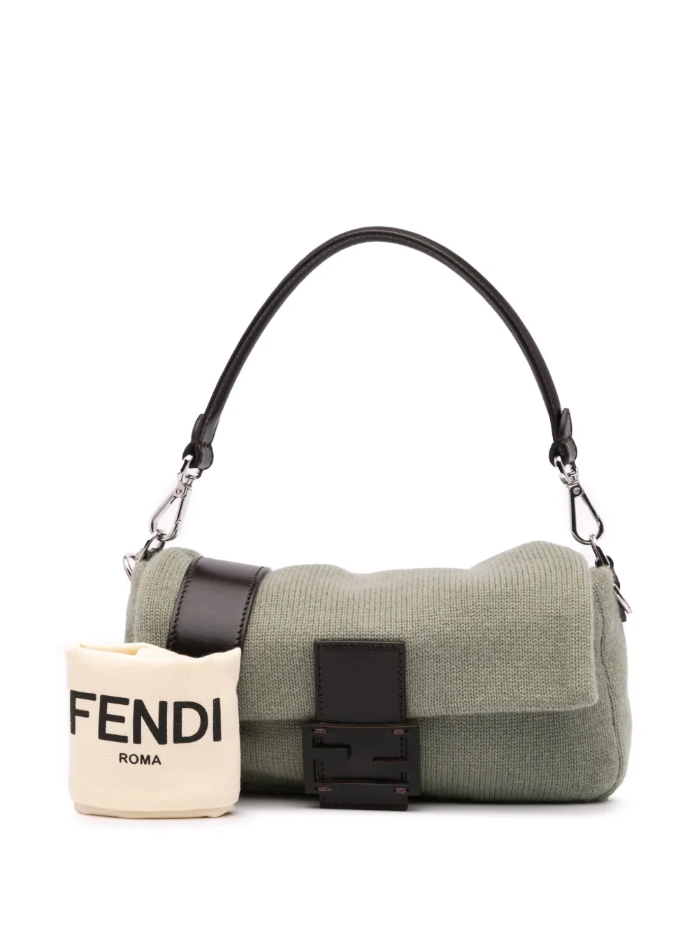 Fendi Pre-Owned 2000-2010 Cashmere Baguette satchel | Image 6