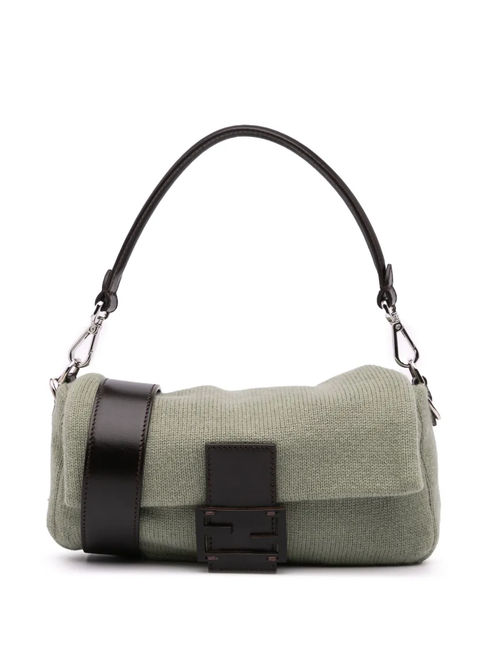 Fendi Pre-Owned 2000-2010 Cashmere Baguette satchel - グリーン Fendi Pre-Owned 2000-2010 Cashmere Baguette satchel - グリーン