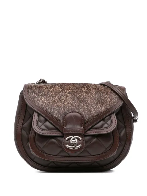 CHANEL Pre-Owned bolsa crossbody Paris-Salzburg de piel de becerro capitonada con pelo de poni 2015-2016