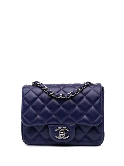 CHANEL Pre-Owned bolsa crossbody Square Classic Chevron Single Flap mini de piel de cordero 2016-2017