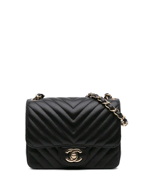 CHANEL Pre-Owned 2017-2018 Mini Square Classic Chevron Lambskin Single Flap crossbody bag