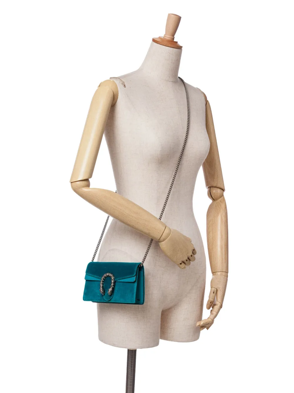 Gucci Pre-Owned Borsa a tracolla Dionysus super mini in velluto 2016-2024 | Image 7