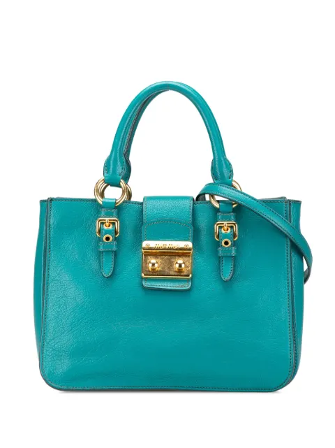 Miu Miu Pre-Owned 2010-2024 Madras Satchel-Tasche aus Ziegenleder