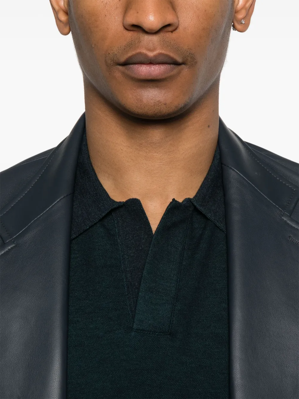 Zegna T-shirt met polokraag Blauw