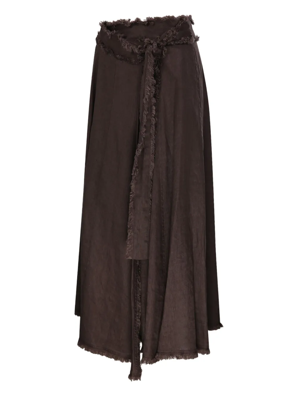 P.A.R.O.S.H. Linnen asymmetrische rok Bruin