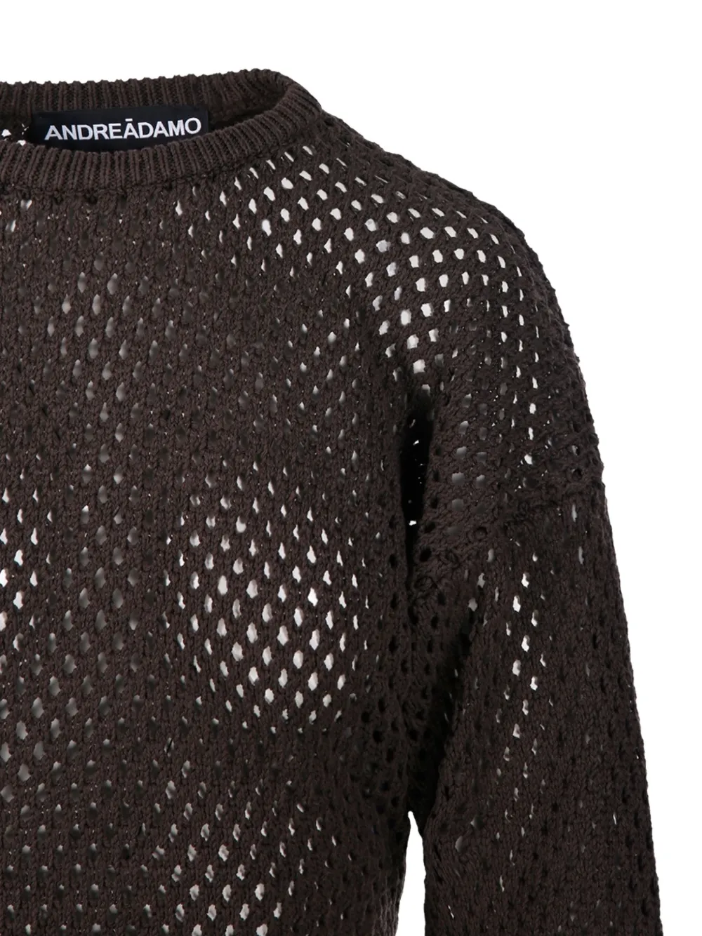 ANDREĀDAMO Gehaakte sweater Bruin