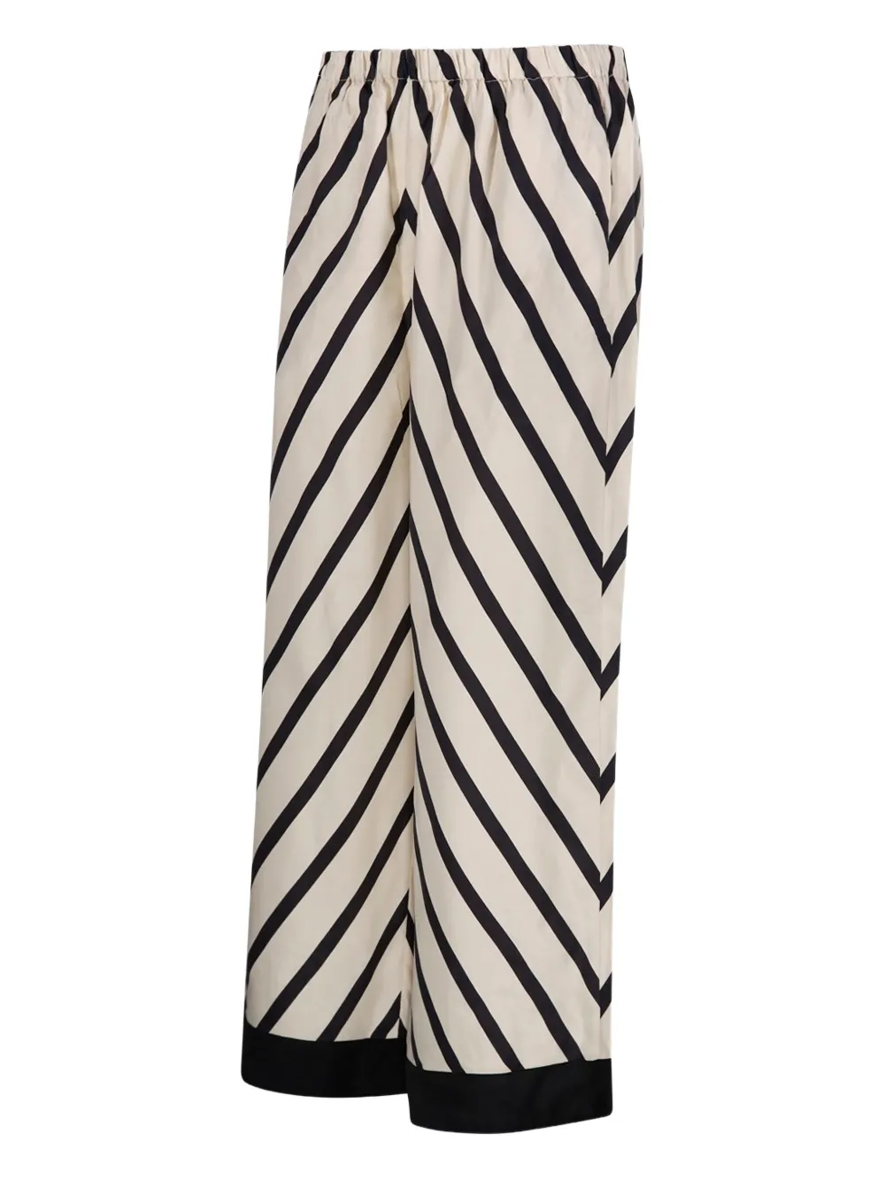 Shop By Malene Birger Striped Wide-leg Trousers In Neutrals