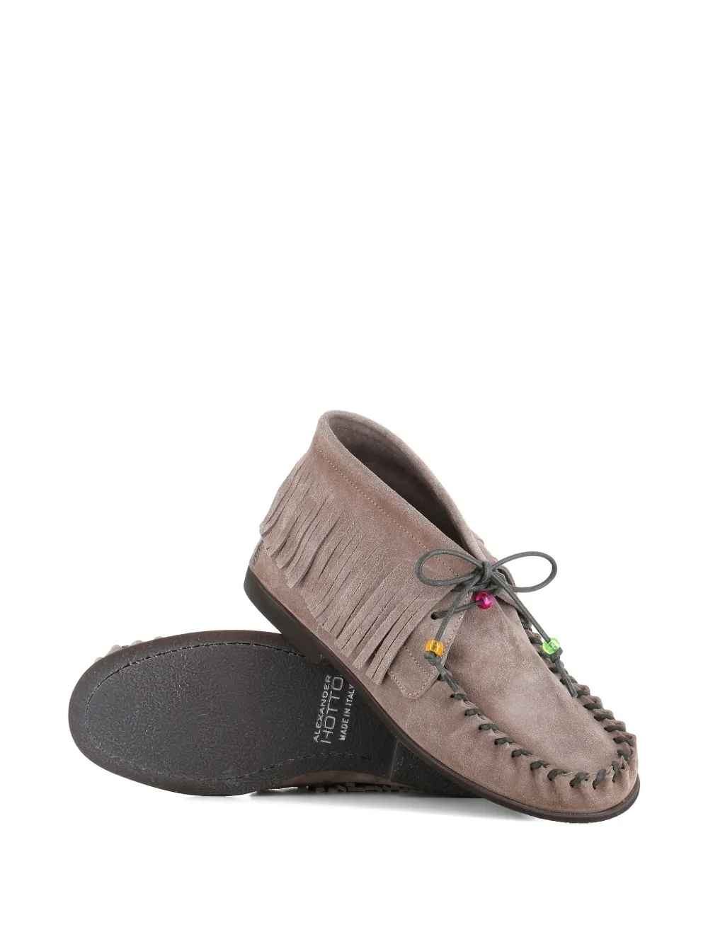 Alexander Hotto fringe-detail moccasin boots Neutrals