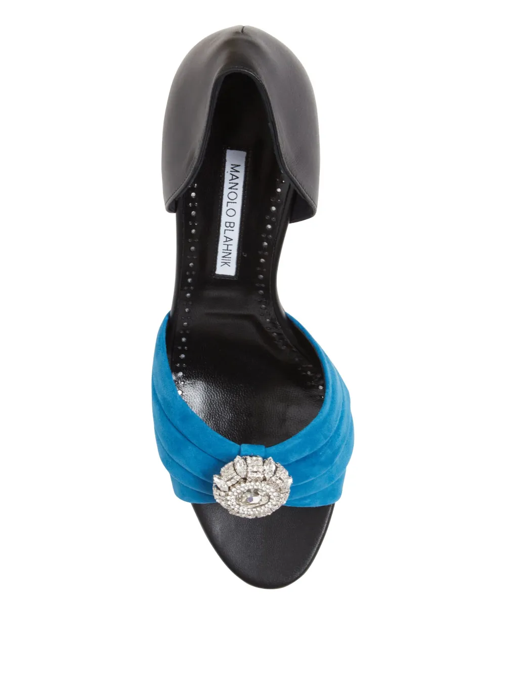 Manolo Blahnik 90mm Ansak ruched-detail sandals Blue