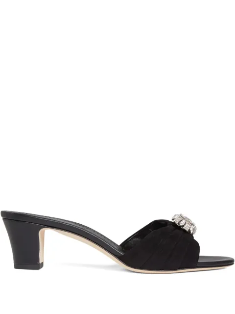 Manolo Blahnik 50mm Ansaklo pleated-detail mules