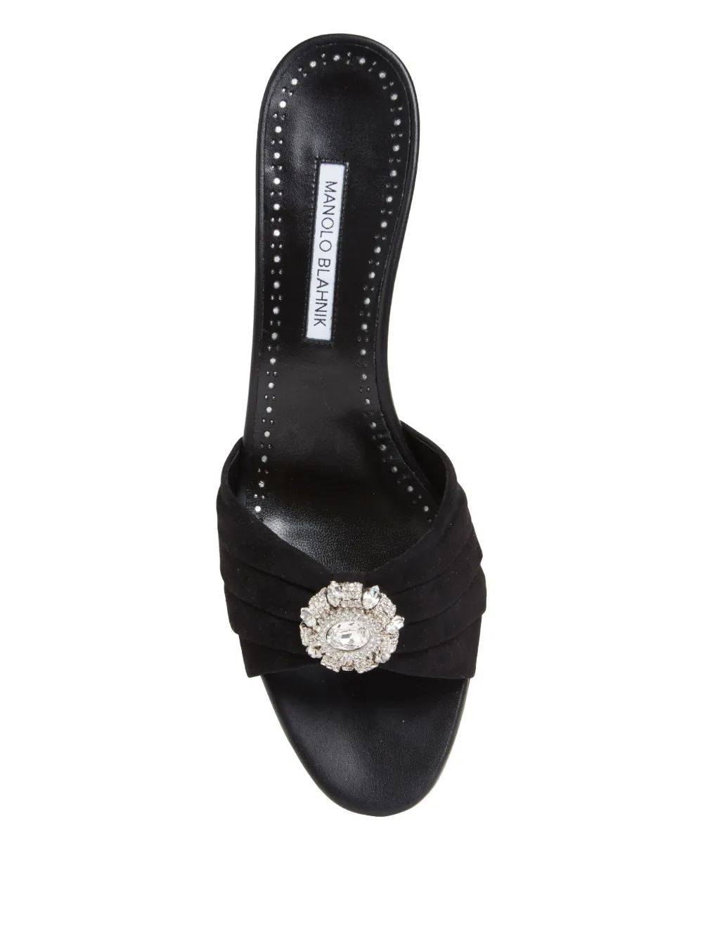 Manolo Blahnik 50mm Ansaklo pleated-detail mules Black