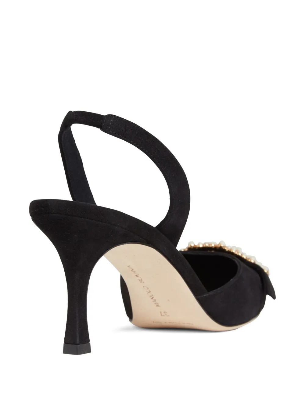 MANOLO BLAHNIK 70MM GIBSLI PEARL-EMBELLISHED SLINGBACK PUMPS
